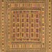 Square Machine Washable Southwestern Brown Country Rug, wshtr3043brn