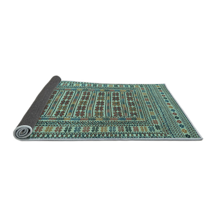 Sideview of Southwestern Light Blue Country Rug, tr3043lblu