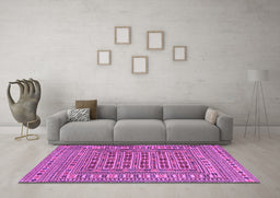 Machine Washable Southwestern Purple Country Area Rugs in a Living Room, wshtr3043pur