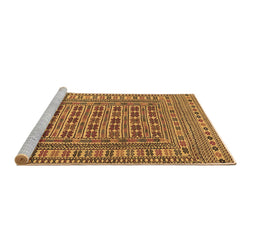Sideview of Machine Washable Southwestern Brown Country Rug, wshtr3043brn