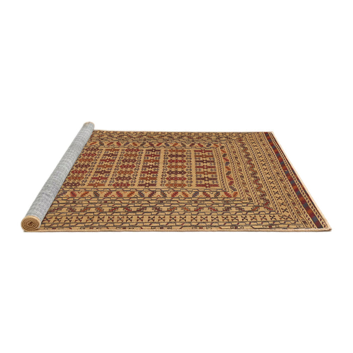 Sideview of Machine Washable Traditional Orange Rug, wshtr3044