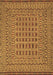 Machine Washable Southwestern Brown Country Rug, wshtr3044brn