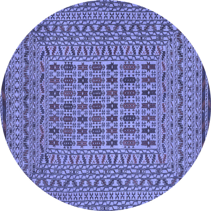 Round Southwestern Blue Country Rug, tr3044blu