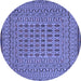 Round Southwestern Blue Country Rug, tr3044blu