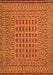 Serging Thickness of Machine Washable Southwestern Orange Country Area Rugs, wshtr3044org