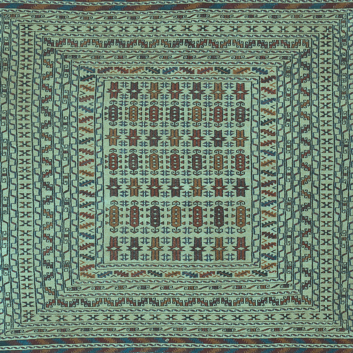 Square Southwestern Light Blue Country Rug, tr3044lblu