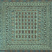 Square Southwestern Light Blue Country Rug, tr3044lblu