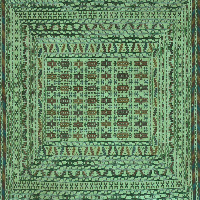 Square Machine Washable Southwestern Turquoise Country Area Rugs, wshtr3044turq