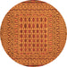 Machine Washable Southwestern Orange Country Area Rugs, wshtr3044org