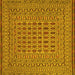 Square Machine Washable Southwestern Yellow Country Rug, wshtr3044yw