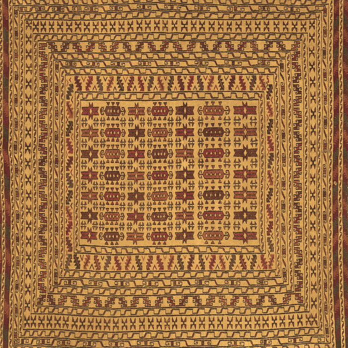 Square Machine Washable Southwestern Brown Country Rug, wshtr3044brn
