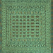 Square Southwestern Turquoise Country Rug, tr3044turq