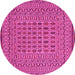 Round Southwestern Pink Country Rug, tr3044pnk