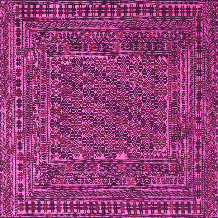 Square Machine Washable Southwestern Pink Country Rug, wshtr3045pnk