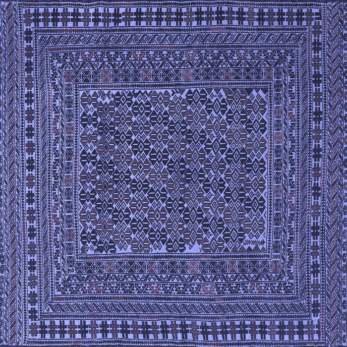 Square Machine Washable Southwestern Blue Country Rug, wshtr3045blu