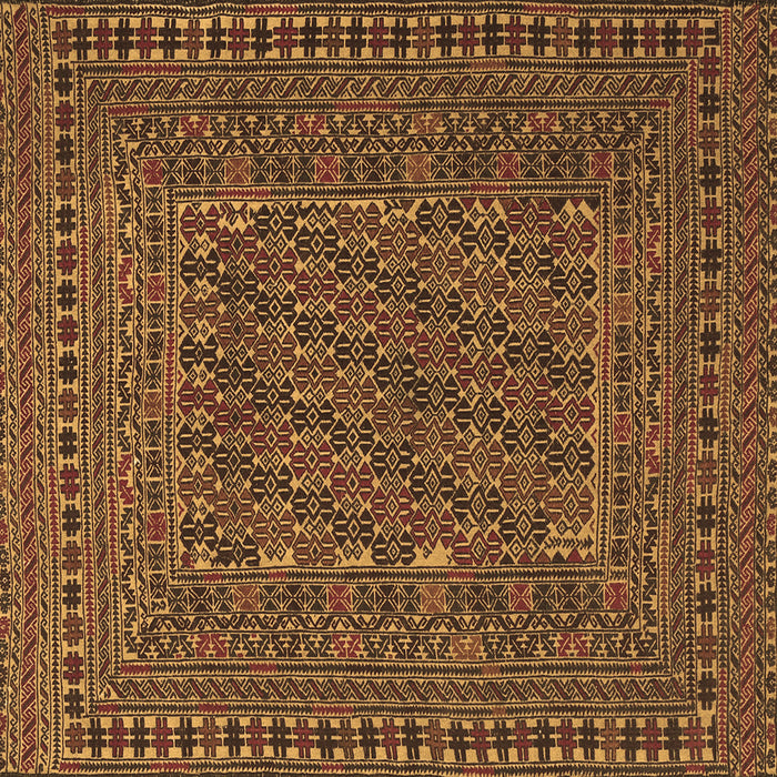 Square Southwestern Brown Country Rug, tr3045brn