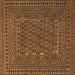 Square Southwestern Brown Country Rug, tr3045brn