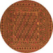 Square Southwestern Orange Country Rug, tr3045org