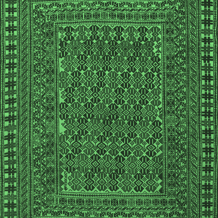Machine Washable Southwestern Emerald Green Country Area Rugs, wshtr3045emgrn