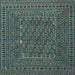 Square Southwestern Light Blue Country Rug, tr3045lblu