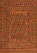 Serging Thickness of Machine Washable Southwestern Orange Country Area Rugs, wshtr3045org