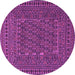 Round Southwestern Purple Country Rug, tr3045pur