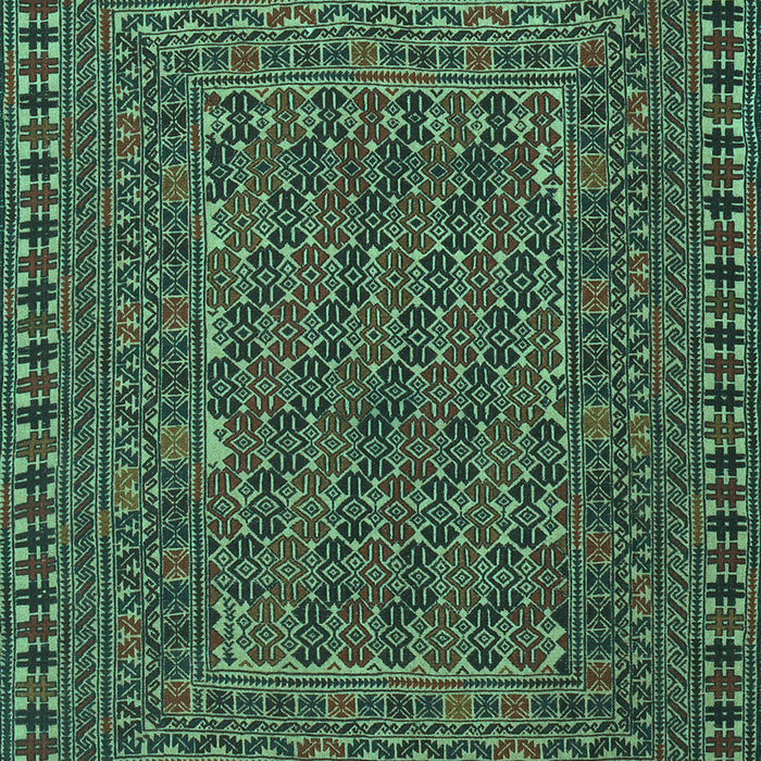 Machine Washable Southwestern Turquoise Country Area Rugs, wshtr3045turq