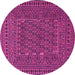 Round Southwestern Pink Country Rug, tr3045pnk