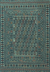 Southwestern Light Blue Country Rug, tr3045lblu