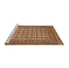 Sideview of Machine Washable Traditional Orange Rug, wshtr3046