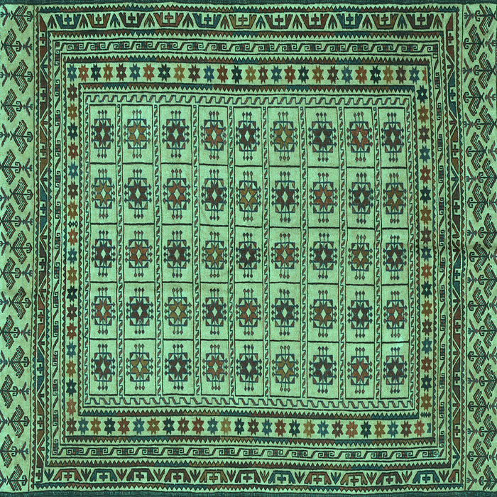 Square Southwestern Turquoise Country Rug, tr3046turq