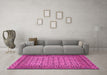 Machine Washable Southwestern Pink Country Rug in a Living Room, wshtr3046pnk