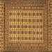 Square Machine Washable Southwestern Brown Country Rug, wshtr3046brn