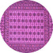 Round Southwestern Purple Country Rug, tr3046pur