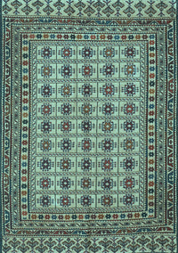 Southwestern Light Blue Country Rug, tr3046lblu