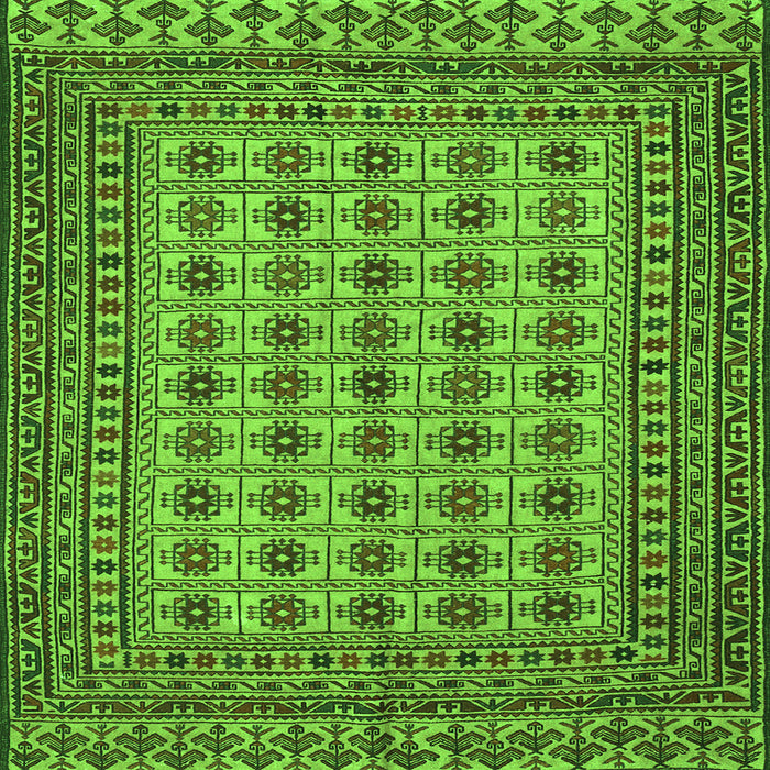 Serging Thickness of Southwestern Green Country Rug, tr3046grn