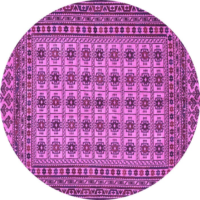 Round Machine Washable Southwestern Purple Country Area Rugs, wshtr3046pur