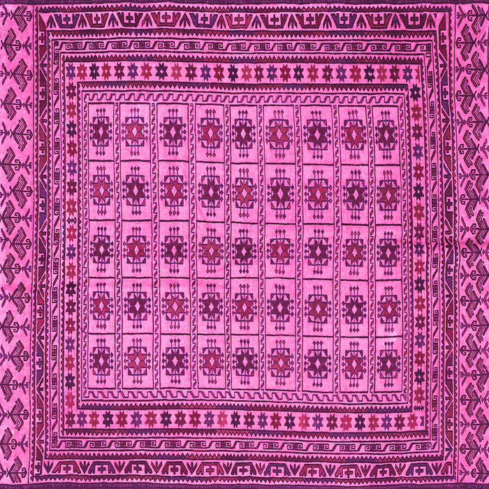 Square Machine Washable Southwestern Pink Country Rug, wshtr3046pnk