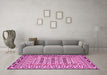 Machine Washable Southwestern Pink Country Rug in a Living Room, wshtr3047pnk