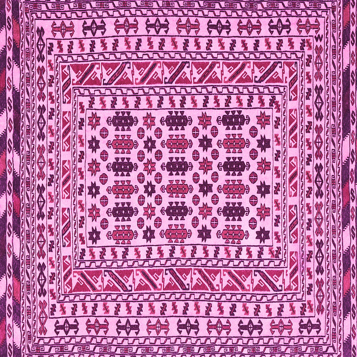 Square Machine Washable Southwestern Pink Country Rug, wshtr3047pnk