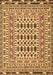 Machine Washable Southwestern Brown Country Rug, wshtr3047brn