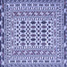 Square Southwestern Blue Country Rug, tr3047blu