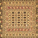 Square Machine Washable Southwestern Brown Country Rug, wshtr3047brn