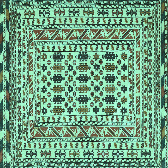 Square Machine Washable Southwestern Turquoise Country Area Rugs, wshtr3047turq