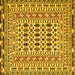 Square Southwestern Yellow Country Rug, tr3047yw