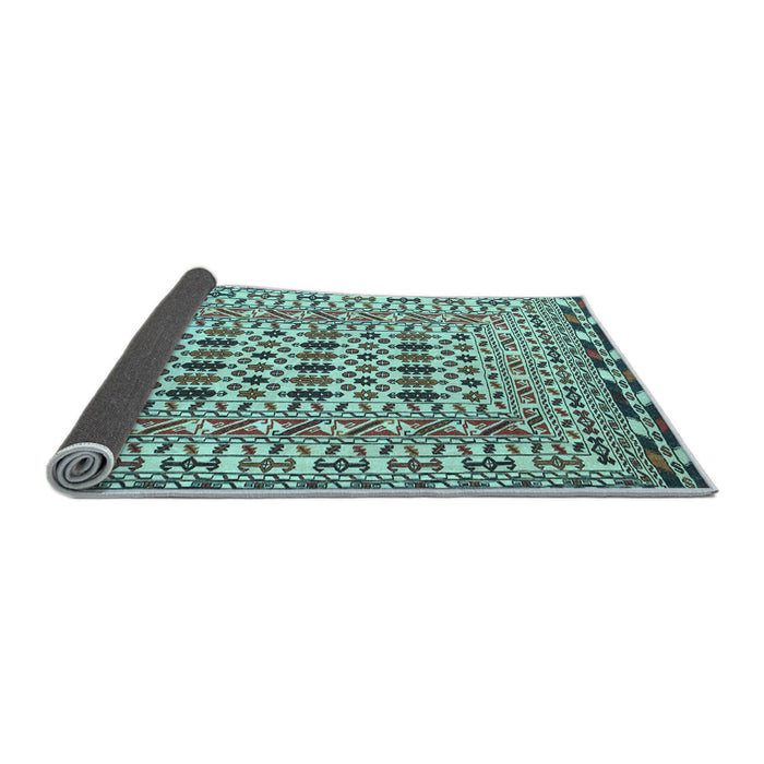 Sideview of Southwestern Light Blue Country Rug, tr3047lblu