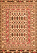 Serging Thickness of Machine Washable Southwestern Orange Country Area Rugs, wshtr3047org