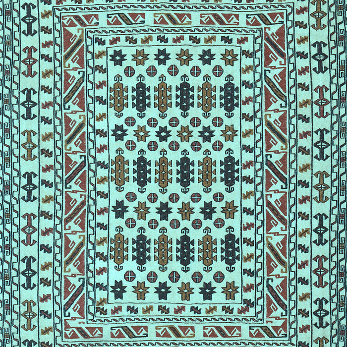 Machine Washable Southwestern Light Blue Country Rug, wshtr3047lblu