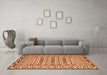 Machine Washable Southwestern Orange Country Area Rugs in a Living Room, wshtr3047org