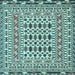 Square Southwestern Light Blue Country Rug, tr3047lblu